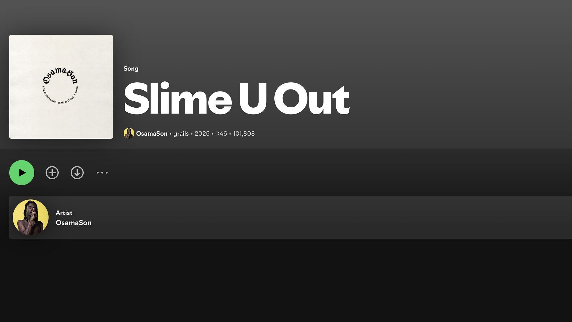 Track 2 on 'GRAILS' (Image via Spotify)